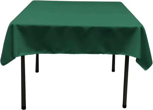 Vista 120 de LA Linen. Mantel cuadrado de popelina de poliéster