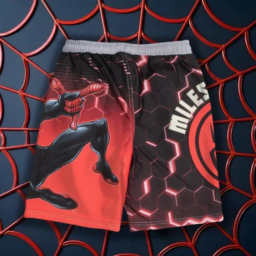 Vista 6 de Marvel Boys Avengers, Spiderman, Black Panther, Capitán América, Miles Morales - Conjunto de traje de baño de 2 piezas