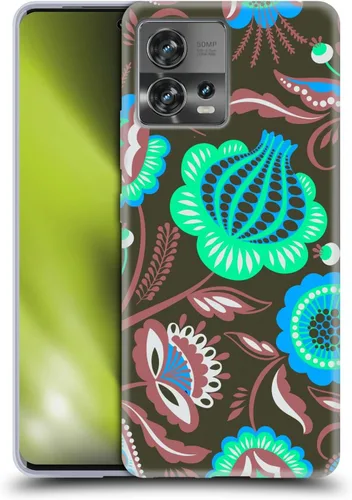 Vista 20 de Head Case Designs Officially Licensed Haroulita Blue Red Ethnic Pattern Soft Gel Case Compatible with Motorola Moto Edge 30 Fusion