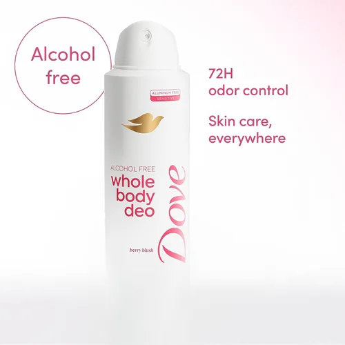 Vista 3 de Dove Berry Blush - Desodorante en aerosol para todo el cuerpo sin alcohol