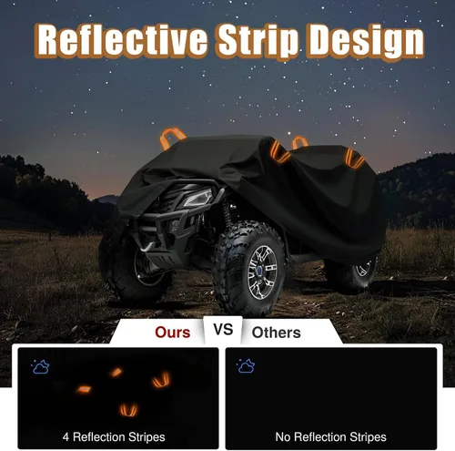 Vista 7 de ATV Cover for CFMOTO UFORCE 600 2020 2021 2022 2023 2024 2025, All-Weather Outdoor Quad Bike Cover, Tear Resistant ATV Cover with 4 Reflective