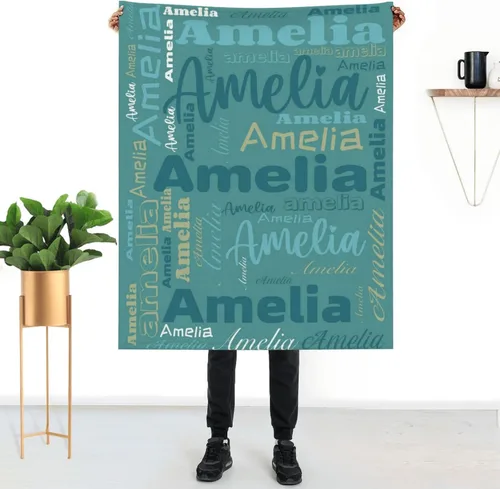 Vista 24 de Mantas personalizadas con nombre para niños, mantas de bebé personalizadas para niñas y niños con nombre, mantas de bebé personalizadas con nombre