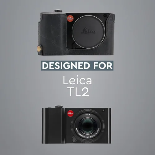 Vista 7 de MegaGear MG1283 Leica TL2, TL Ever Ready - Funda de piel auténtica para cámara con acceso a batería