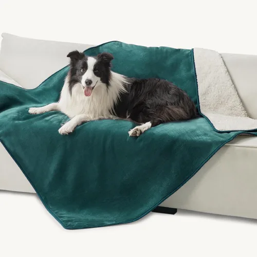 Vista 87 de Bedsure - Mantas impermeables para perros pequeños - Manta de felpa de sherpa con impresión suave lavable para perros y gatos, protector de muebles
