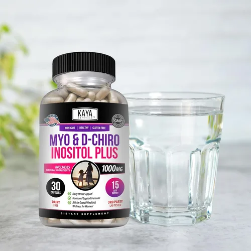 Vista 7 de Kaya Naturals Myo & D-Chiro Inositol Plus Apoyo para Mujeres, Vitamina B8-30 Cápsulas