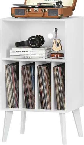 Vista 23 de Lerliuo - Soporte para tocadiscos, soporte para tocadiscos negro con capacidad para hasta 160 álbumes