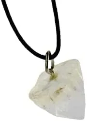 Vista 2 de Jet Apofilita - Colgante de punto de piedra preciosa curativa Reiki Chakra Equilibrio India Santo Energizado Aproximadamente 1 pulgada, Gema
