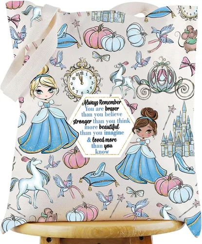 Vista 8 de WZMPA Magical Princess - Bolsa de cosméticos de Scullery Maid para fanáticos, regalo You Are Braver Stronger Beautiful Than You Know, bolsa