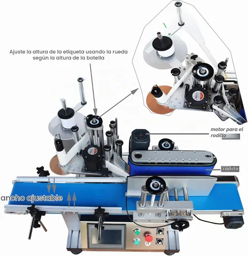 Vista 3 de TECHTONGDA Etiquetadora automática de botellas redondas con diámetro de botella transportadora 1.5-3.9 pulgadas