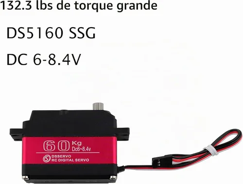 Vista 4 de DS5160SSG Servo RC Servo Digital Servo DC6-8.4V Engranaje de metal Gran Torque de alta velocidad IP67 Servo impermeable 270 grados con brazo servo