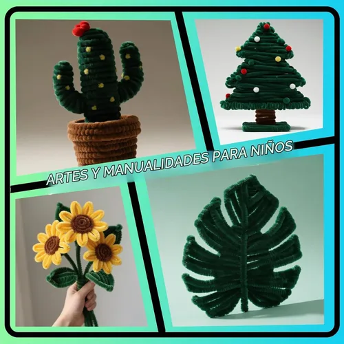 Vista 5 de Christmas Green Pipe Cleaners Craft Bulk,Arts Crafts,Chenille Stems Art Supplies for Projects Creative DIY Room Decor,Christmas Tree Navidad verde