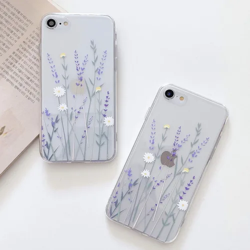 Vista 3 de Funda compatible con iPhone 6/6s para niñas y mujeres, elegante funda de protección de gel de goma TPU transparente suave y transparente para iPhone