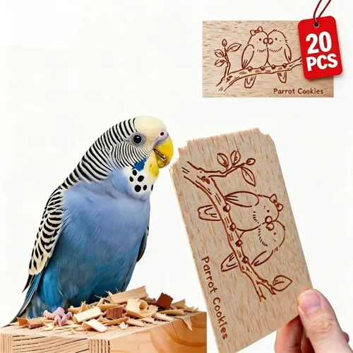 Vista 8 de Juguetes masticables de madera de balsa natural, paquete de 10 rebanadas de madera suave con impresiones