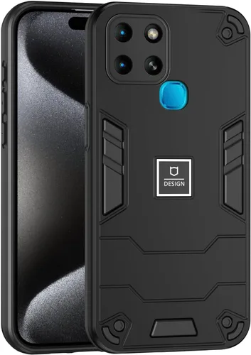 Vista 266 de Funda compatible con Redmi A1, compatible con Redmi A2 2 en 1 [PC dura + TPU], funda de teléfono negra
