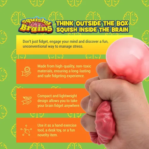 Vista 3 de IPIDIPI TOYS Pelotas blandas para la ansiedad cerebral – Paquete de 3 – Divertido juguete antiestrés – Recuerdos de fiesta en forma de cerebro