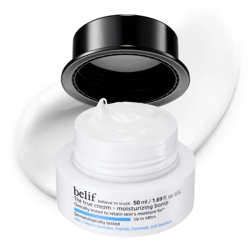 Vista 8 de belif Bomba hidratante – Crema hidratante diaria de ceramida con péptido y escualano, 48 horas de hidratación y crema antienvejecimiento, lechosa