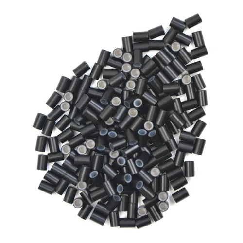 Vista 9 de 200 extensiones de cabello, micro anillos, enlaces, cuentas de anillo de cobre forradas de silicona, cuentas de cabello de 0.138 in para extensiones