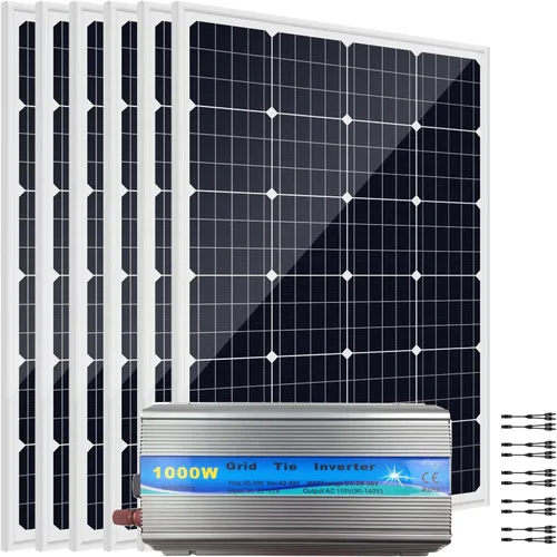 Vista 13 de Kit de panel solar con lazo de rejilla de 480 W y 12 V con inversor: 4 paneles solares mono de 120 W + 1000 W en rejilla MPPT Smart Microinversor