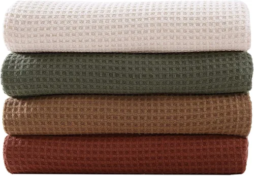 Vista 8 de Eddie Bauer - Manta tamaño King, ropa de cama 100% algodón suave con textura de tejido gofre, 400 GSM, manta para sofá o cama (marrón)