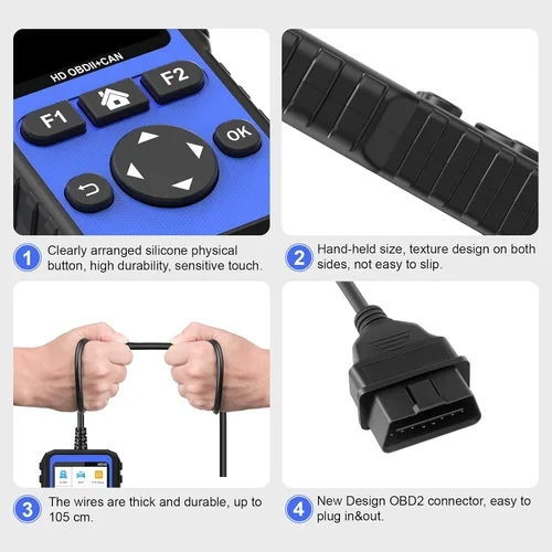 Vista 6 de OBDResource Full Systems - Herramienta de escáner de camión resistente HD OBD/EOBD/OBD2, herramienta de diagnóstico automotriz para camiones