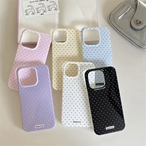Vista 7 de inewateri Funda compatible con iPhone 11 con bonito diseño estético de lunares a la moda, fundas simples para TPU suave, funda de protección Negro