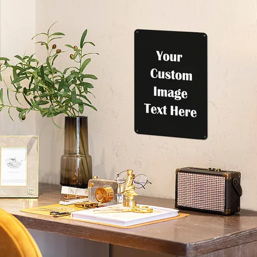 Vista 4 de Letrero de metal personalizado con tu propio texto o imagen, texto, imagen, logotipo, imagen, letreros personalizados para pared, exteriores, calle