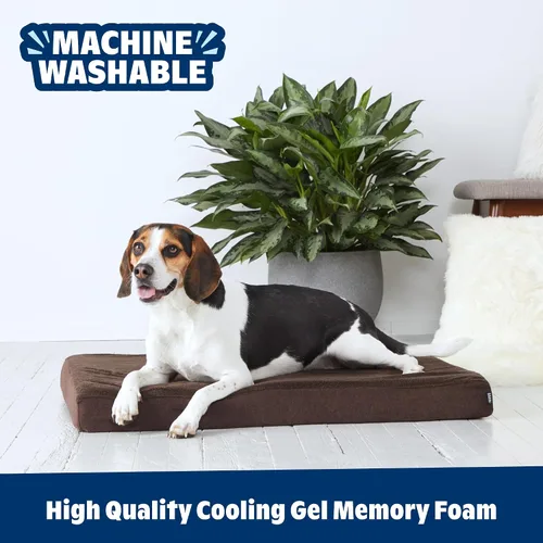 Vista 5 de Barkbox; cama para perro con plataforma de espuma viscoelástica, colchón de felpa para alivio ortopédico de articulaciones, lavable a máquina