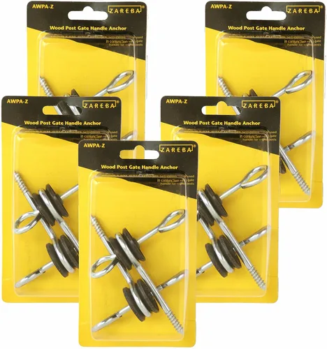 Vista 3 de Zareba AWPA-Z - Anclaje de mango de puerta de poste de madera para cercado eléctrico - Incluye 2 - Suministros eléctricos para postes de esgrima