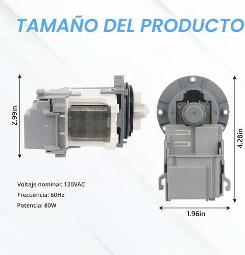 Vista 2 de DC31-00054D DC31-00187A PX3516-01 Bomba de drenaje de lavadora compatible con Samsung