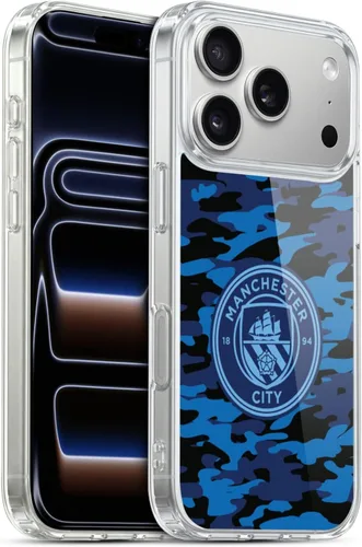 Vista 222 de Head Case Designs Funda de gel con licencia oficial del Manchester City Man City FC Blue Moon Badge Camou [protección de grado militar] compatible