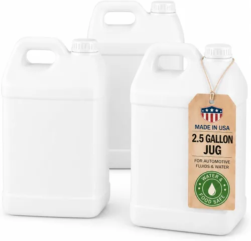 Vista 30 de kitchentoolz Jarra de 1 galón con tapa, jarra de plástico HDPE estilo F resistente para agua potable, campamento, almacenamiento de emergencia