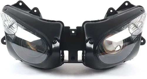 Vista 36 de Ensamble de lámpara de faro delantero para motocicleta compatible con Yamaha YZF600 R6 2006 2007 06 07 YZF-R6 Faro frontal transparente para moto