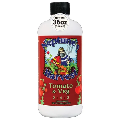 Vista 8 de Neptune's Harvest Fertilizante orgánico para plantas de tomate y verduras (2-4-2) – Alimento líquido para plantas con pescado fresco, algas marinas