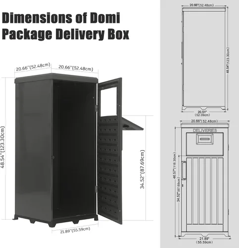 Vista 3 de Domi - Cajas de entrega de paquetes impermeables grandes con cerradura para exteriores