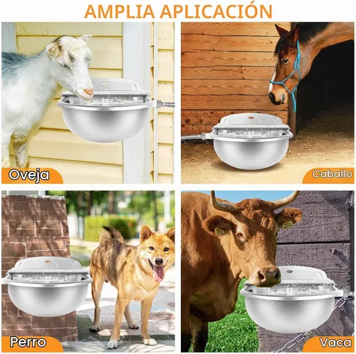 Vista 3 de 2 piezas automático de agua potable para animales, alimentador de agua de acero inoxidable, dispensador de perro de granja, kit de llenado