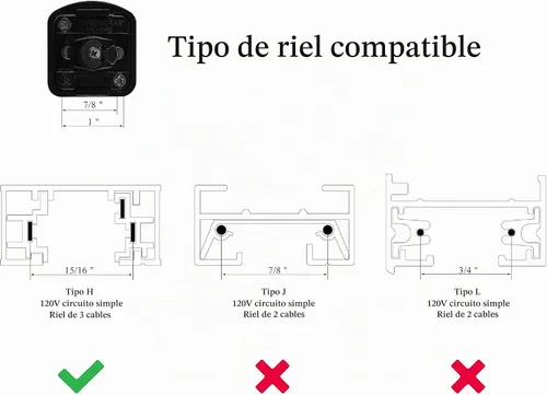 Vista 4 de mirrea Paquete de 6 luces colgantes LED regulables de 9 W compatibles con un solo circuito tipo H riel de iluminación de riel 90 CRI 3000K blanco