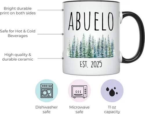 Vista 2 de YouNique Designs Taza de Abuelo en español, 11 onzas, Mejor Abuelo Del Mundo, Regalos Para Abuelo, Regalo Para Abuelo, El Mejor Abuelo Del Mundo