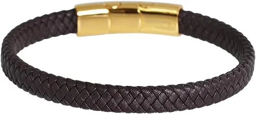 Vista 11 de Geoffrey Beene - Pulsera trenzada de cuero auténtico para hombre, con cierre de acero inoxidable