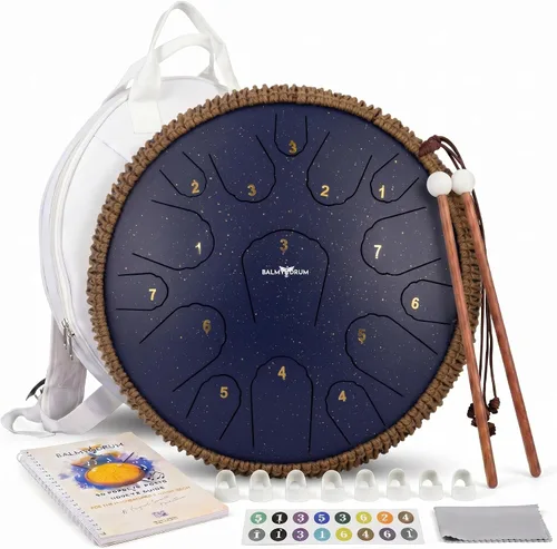 Vista 21 de El Tambor Bálsamo - Tambor de Lengua de Acero de 6 Pulgadas de 8 Notas, Instrumento de Tambor de Acero, Tambores para Niños y Adultos, Set de Tambor