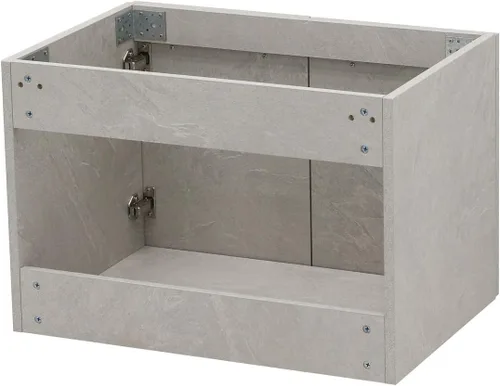 Vista 5 de Juego de lavabo flotante para montaje en pared, color gris pizarra clara, fregadero de cerámica para encimera de piedra plana negra, 24 pulgadas