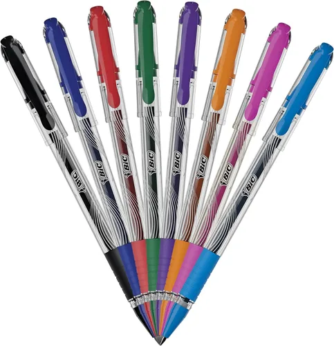Vista 3 de BIC Bolígrafo de gel Gel-ocity Smooth Stic, punta media (0.028 in), colores surtidos, 8 unidades, bolígrafos de tinta de gel vibrantes y suaves