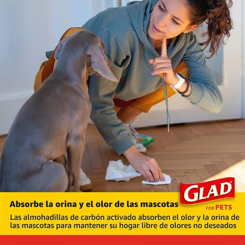 Vista 6 de Glad Almohadillas para cachorros de carbón negro para mascotas, almohadillas desechables súper absorbentes para orina de perro, almohadillas