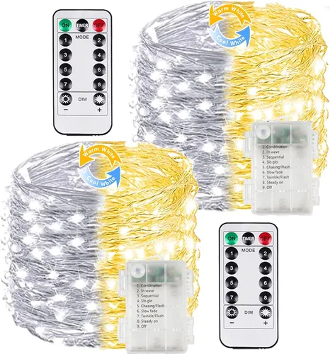 Vista 16 de Paquete de 2 guirnaldas de 30 luces LED de calabaza para decoración de otoño, funciona