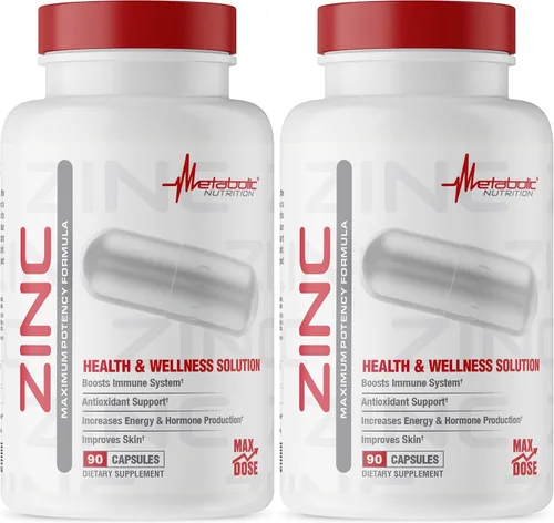 Vista 7 de Suplemento de zinc de Metabolic Nutrition, 75 mg, 90 cápsulas de zinc, apoya la función del sistema inmunológico con óxido de zinc