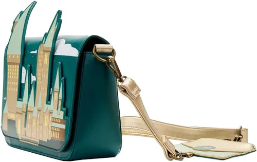 Vista 6 de Loungefly Harry Potter Golden Hogwarts - Bolso bandolera con bolsa