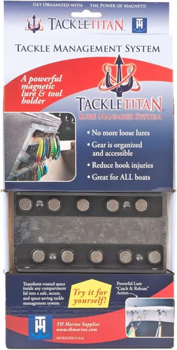 Vista 4 de T-H Marine Tackle Titan - Sistema de almacenamiento de hangar de señuelos – Soporte magnético para señuelos de pesca montado en barco y organizador