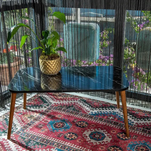 Vista 4 de Mesa de centro rectangular de estilo moderno para sala de estar, mesa auxiliar rectangular moderna, mesas de centro para sala de estar, mesa