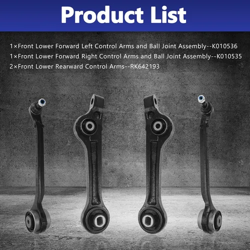 Vista 3 de Brazo de control, repuesto para brazo de control delantero inferior con kit de suspensión de rótula compatible con Dodge Charger 2011-2019, Dodge