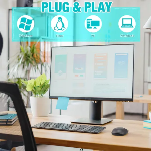 Vista 6 de Kingdder Paquete de 10 ratones para computadora portátil 2.4G, 1000 DPI óptico con receptor USB a granel compatible con Windows, PC, computadora