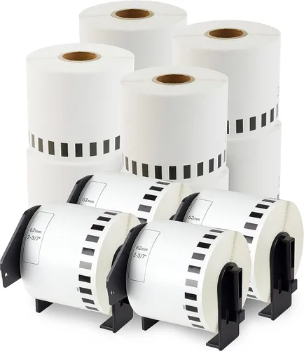 Vista 7 de enKo DK-2205 Etiquetas de papel continuo (2.4 pulgadas x 100 pies) compatibles con impresoras de etiquetas Brother QL QL-800, QL-820NWB QL 810W
